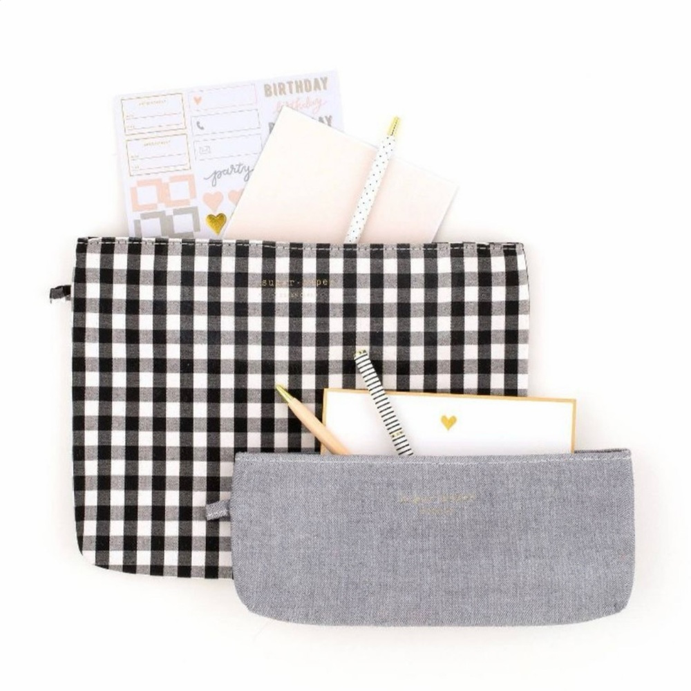 Sugar Paper Essentials Gingham and Chambray Pencil Pouch 2pk - Picture 8 of 8